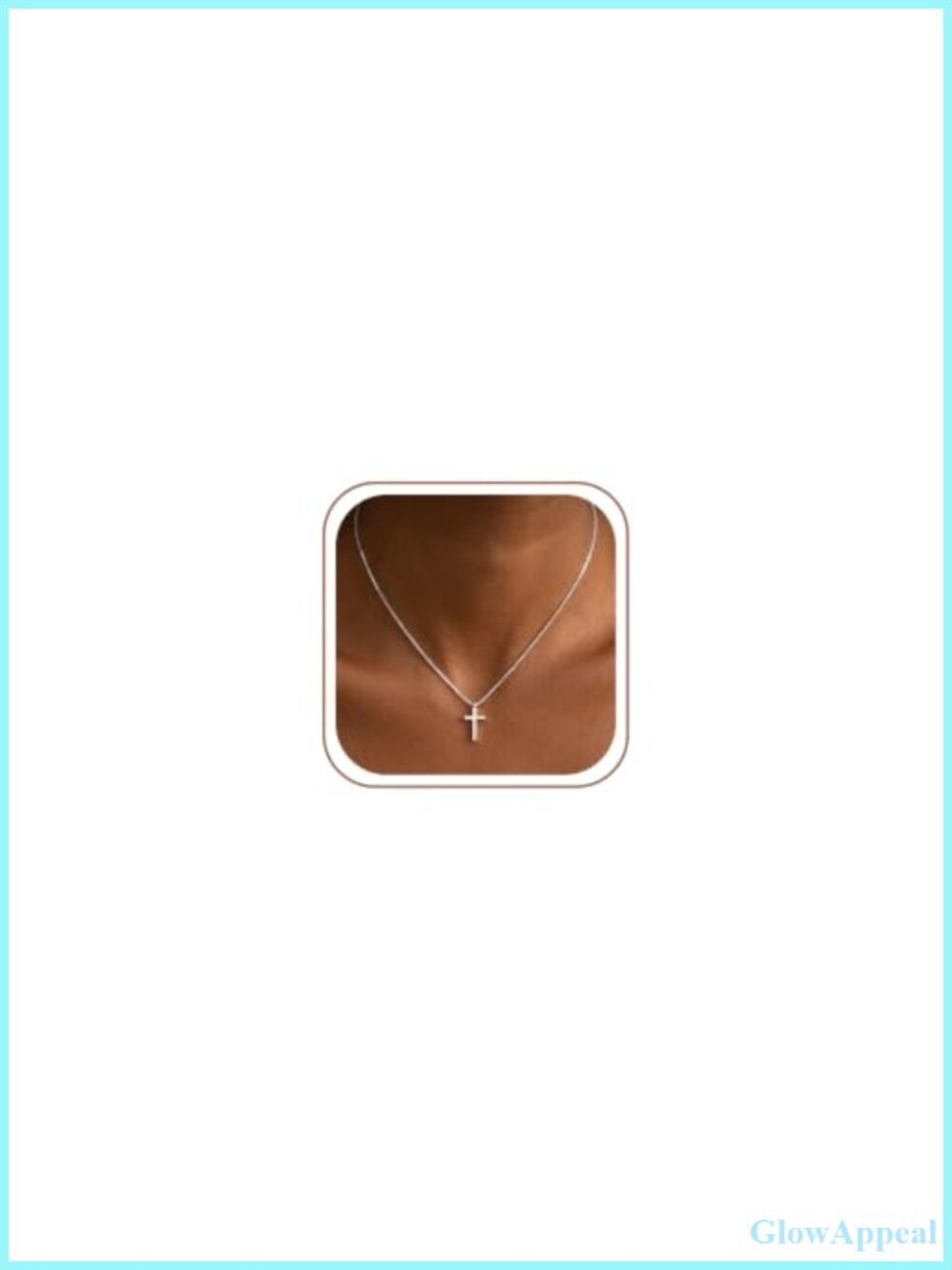925 Sterling Silver Cross Necklace 1mm Box Chain 20 Inch